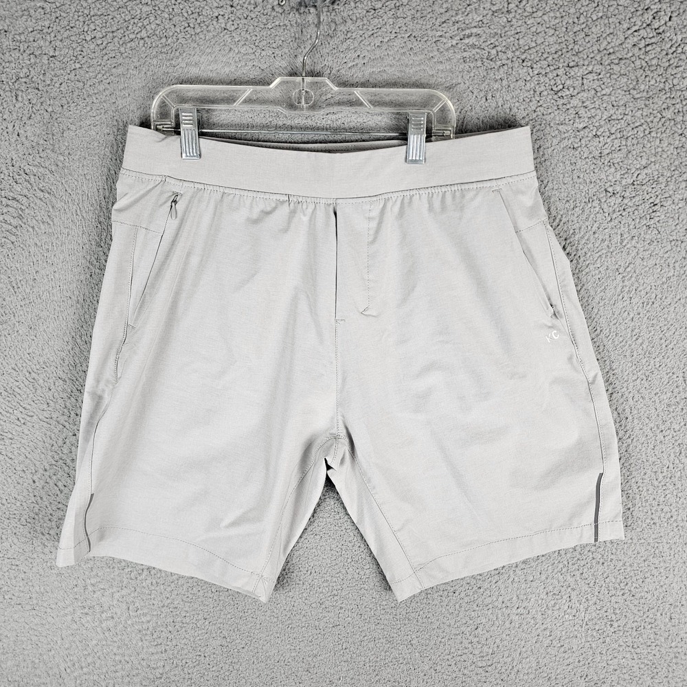 Kenneth Cole Athletic Shorts L Men Gray 4 Way Stretch Water Resistant KS9J51HMIL